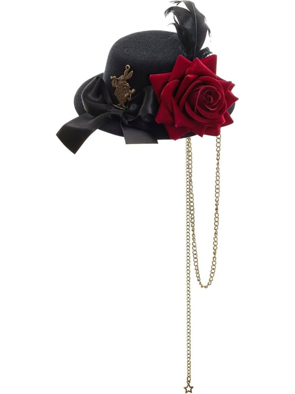 🎃Women's Black Flower Steampunk Mini Bowler Hat Halloween Costume Accessories
